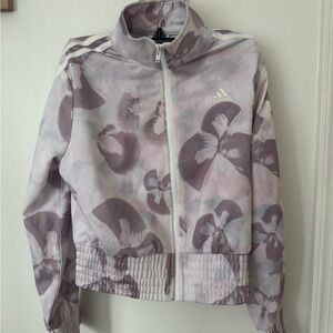 Adidas Purple Floral Zip Jacket and shorts set